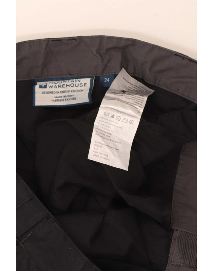 Calças cargo masculinas Mountain Warehouse W34 L32 poliéster preto