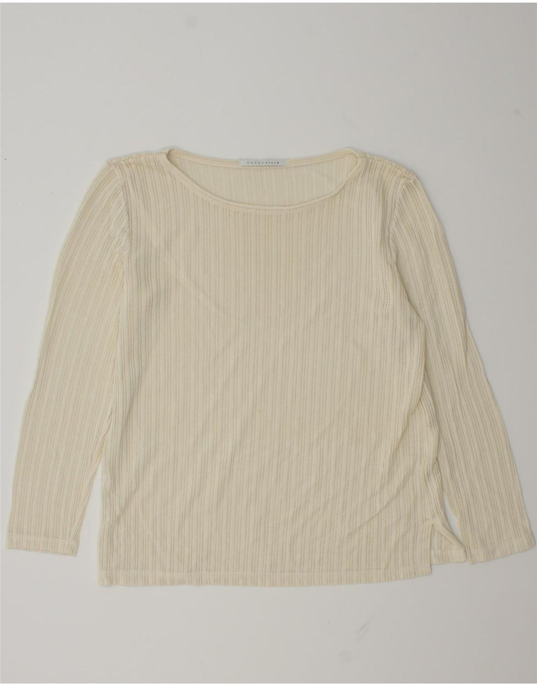 Top feminino Penny Black manga comprida UK 14 médio off white viscose