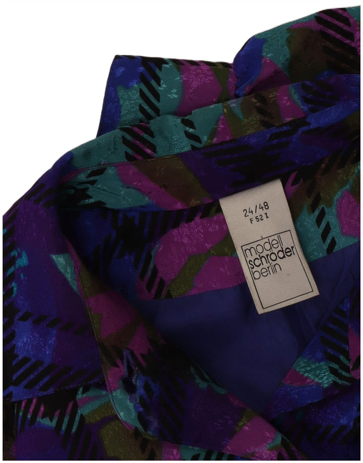 Camisa feminina vintage com padrão abstrato pulôver vestido IT 52 2XL azul