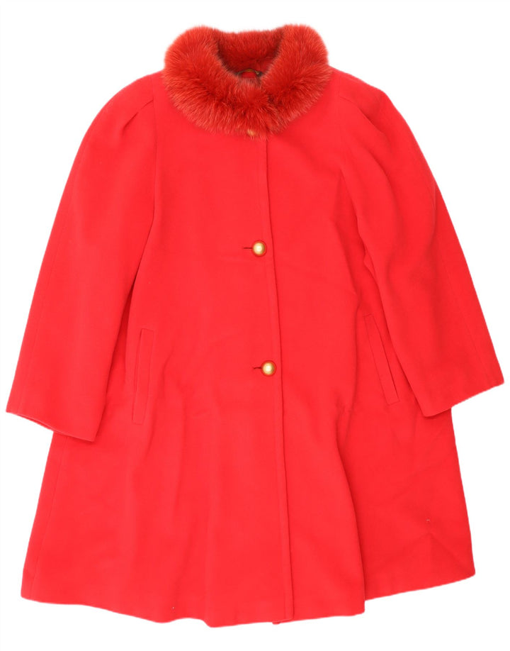 Sobretudo oversized feminino vintage IT 44 lã vermelha média