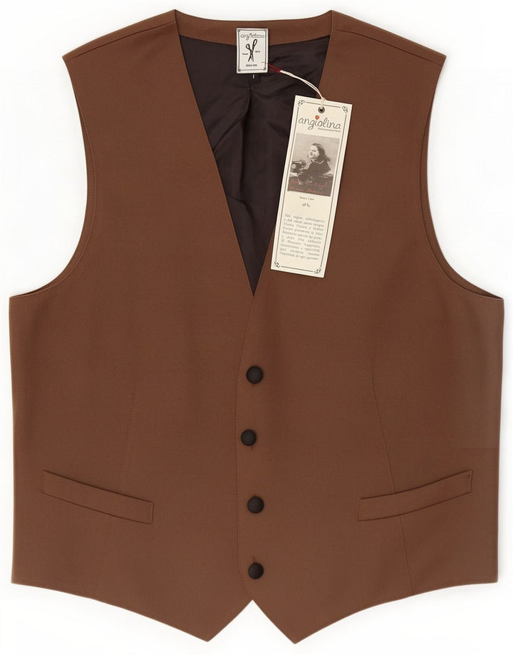 Colete masculino vintage grande poliéster marrom