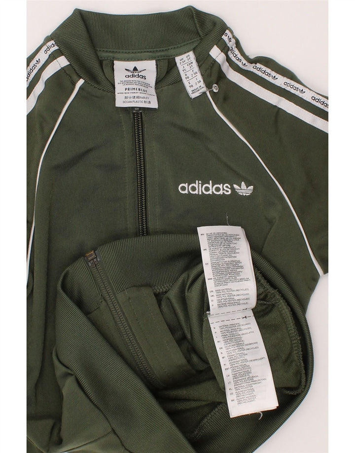 Casaco de treino gráfico Adidas para meninas 2-3 anos verde poliéster