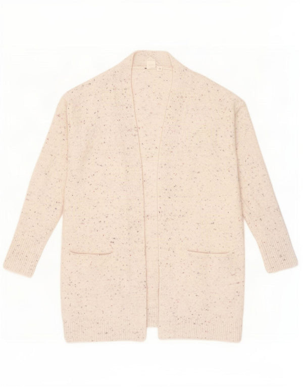 Gap Womens Oversized Open Cardigan Sweater UK 6 XS White Flecked Cotton