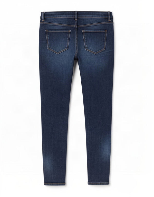 Jeans skinny feminino Marks & Spencer Reino Unido 12 médio W29 L26 azul marinho