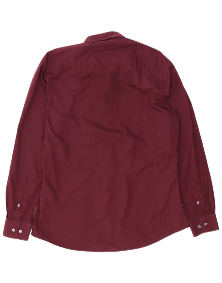 Camisa masculina French Connection grande algodão Borgonha