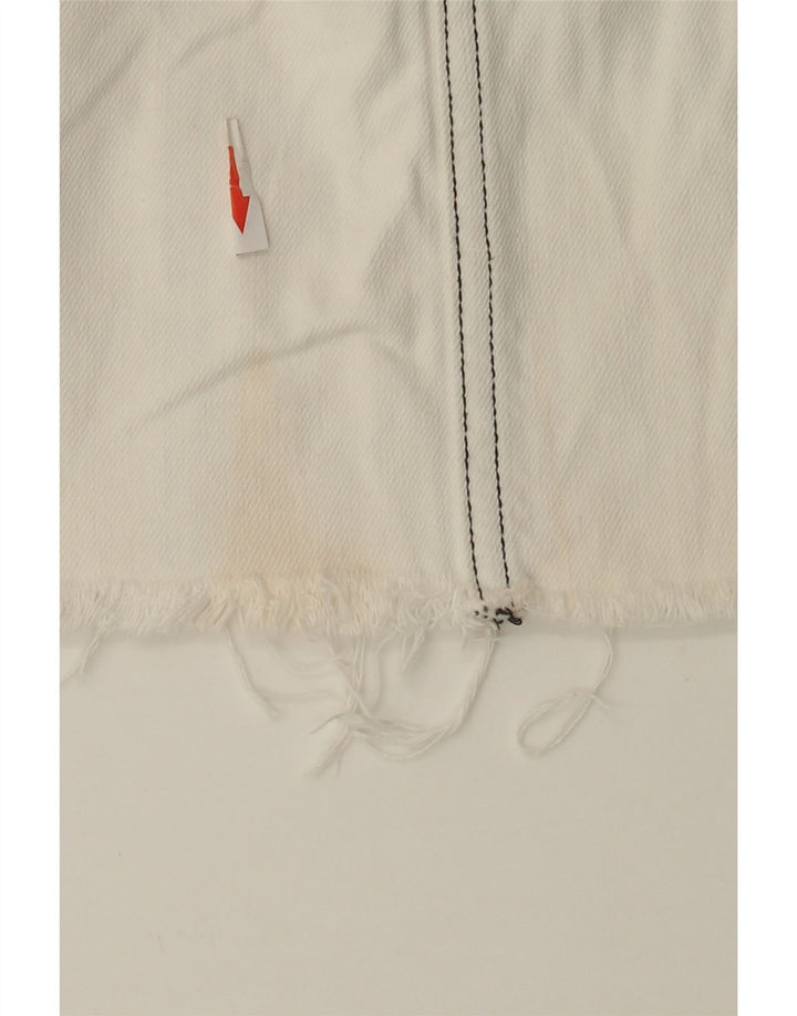 Mini saia jeans feminina Zara pequena W27 branca