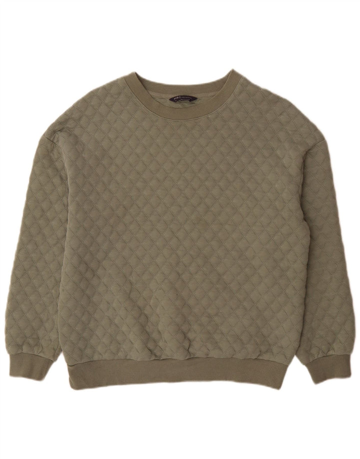 Suéter de moletom feminino grande Marks & Spencer Reino Unido 12 médio cáqui
