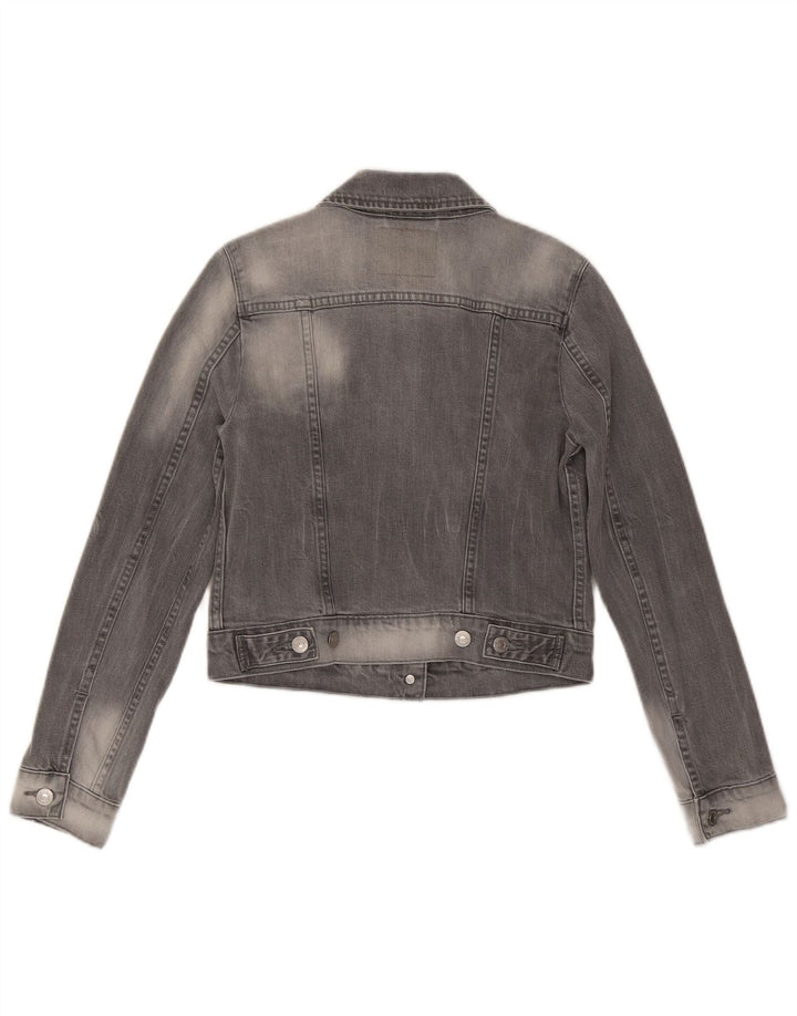 Jaqueta jeans feminina LEVI'S UK 10 algodão cinza pequeno