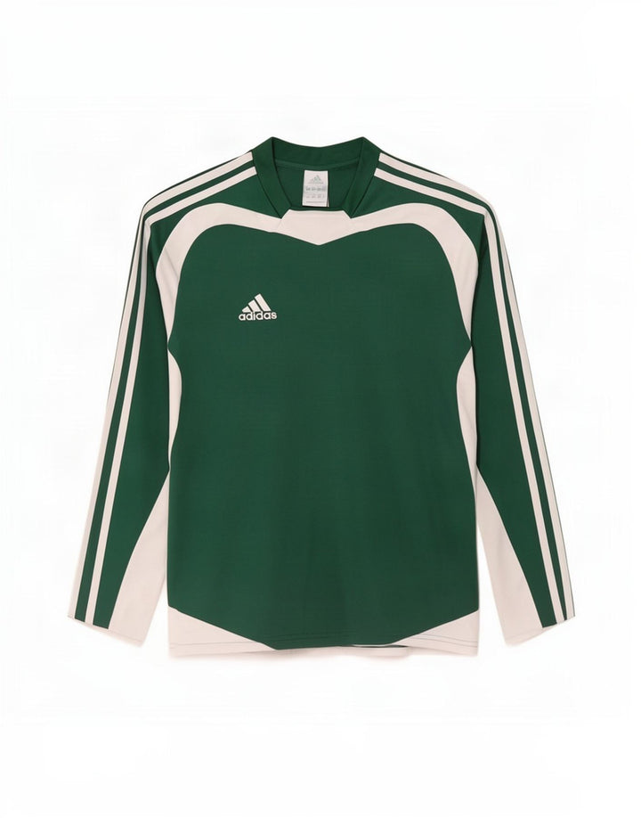 Adidas Mens Climalite Top Manga Longa Pequeno Verde Colorblock Poliéster