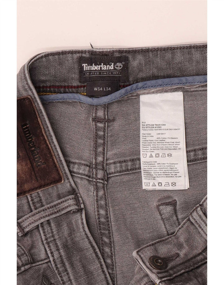 Timberland Masculino Regular Straight Jeans W34 L30 Cinza Algodão