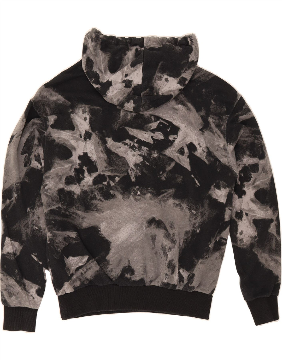 REEBOK Womens Hoodie Jumper UK 12/14  Medium Grey Tie Dye Cotton Vintage Reebok and Second-Hand Reebok from Messina Hembry 