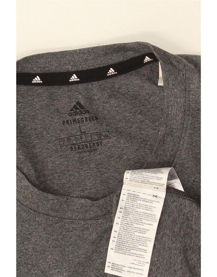 Camiseta masculina ADIDAS Aeroready grande poliéster cinza