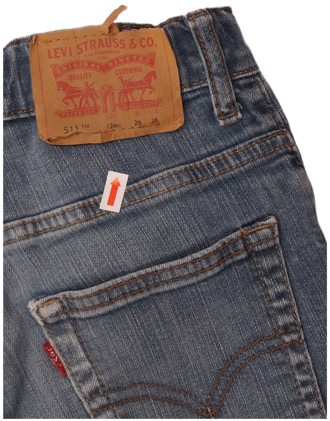 Levi's Boys 511 Slim Jeans 11-12 Anos W26 L26 Azul Algodão Clássico