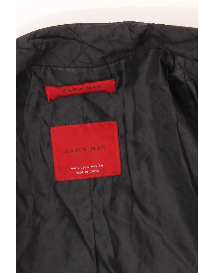Colete acolchoado masculino Zara UK 38 médio preto