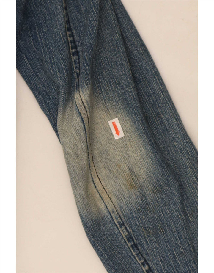 Jaqueta blazer jeans feminina Topshop com 2 botões Reino Unido 14 algodão azul médio