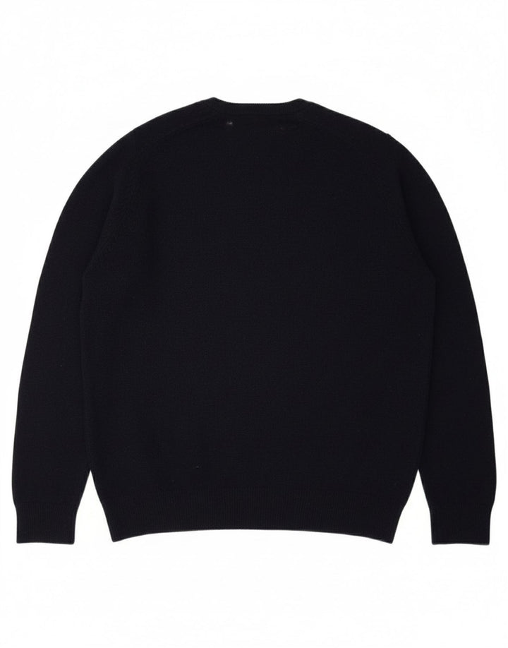 Suéter masculino BLUE HARBOR com decote em V, lã de cordeiro azul marinho médio