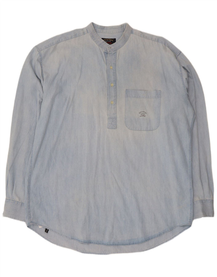Pulôver masculino Paul & Shark tamanho 17 1/2 44 XL algodão azul