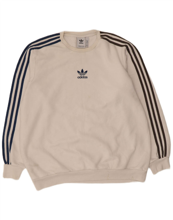 Adidas Mens Moletom Jumper XL Algodão Branco