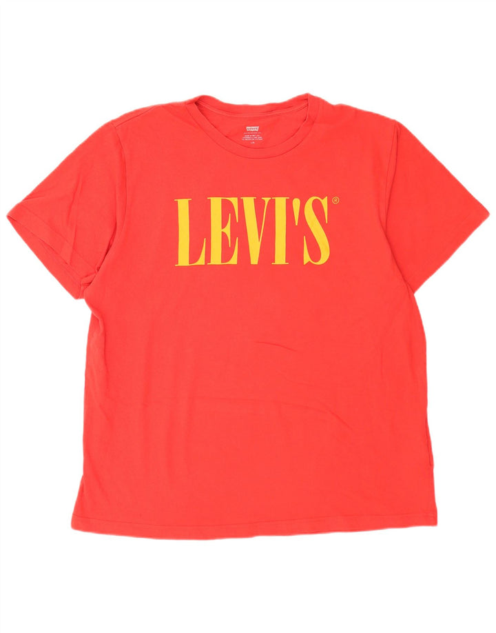 Camiseta gráfica masculina Levi's Top grande de algodão vermelho