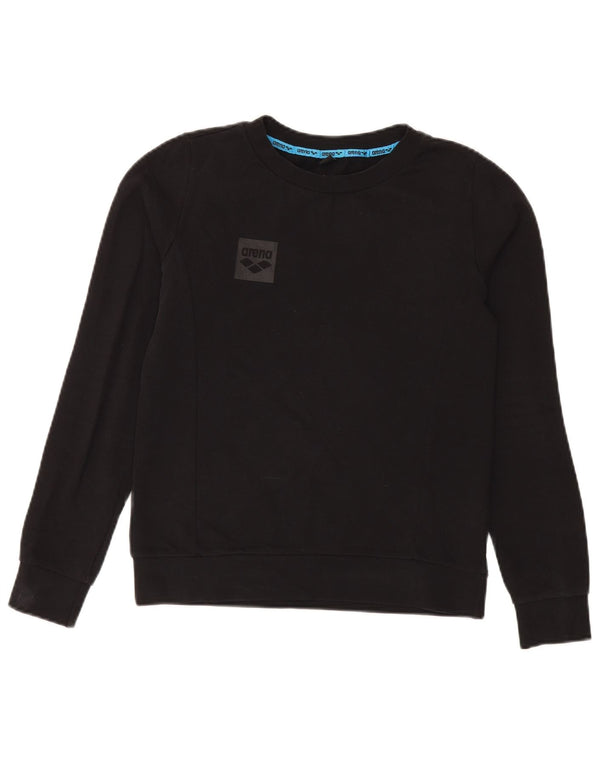 Arena moletom feminino jumper UK 10 pequeno algodão preto