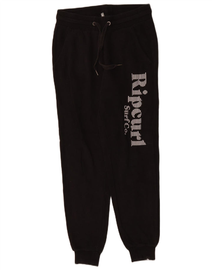 Calça esportiva feminina RIP CURL com estampa gráfica e joggers Reino Unido 8 pequeno algodão preto