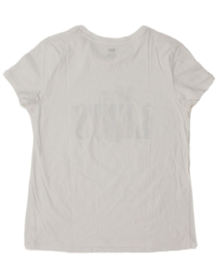 Camiseta feminina gráfica LEVI'S UK 14 grande branca