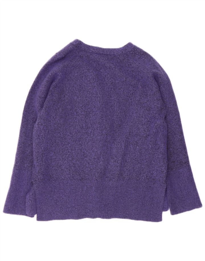 Suéter feminino Marks & Spencer Autograph Cardigan Reino Unido 14 Médio Roxo