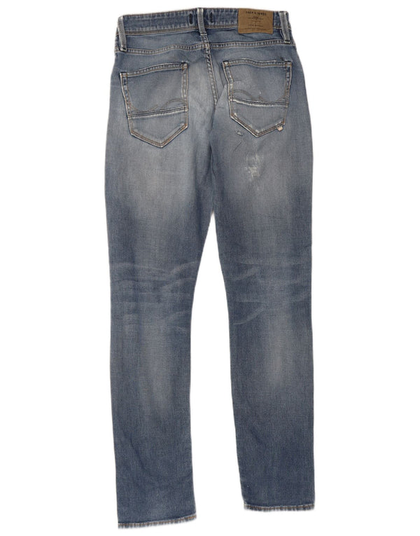 Jack & Jones Mens GLENN Distressed Slim Jeans W30 L32 Blue Cotton