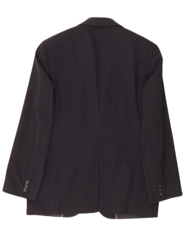 Hugo Boss Mens Jaqueta Blazer de 2 Botões EU 48 Médio Azul Marinho Risca de Giz