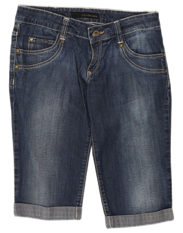 Shorts jeans feminino CALVIN KLEIN W28 médio algodão azul marinho