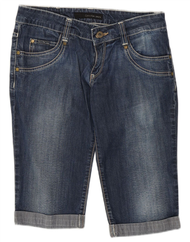 Shorts jeans feminino CALVIN KLEIN W28 médio algodão azul marinho