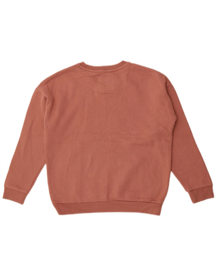 Superdry feminino gráfico oversized moletom jumper UK 10 pequeno algodão rosa