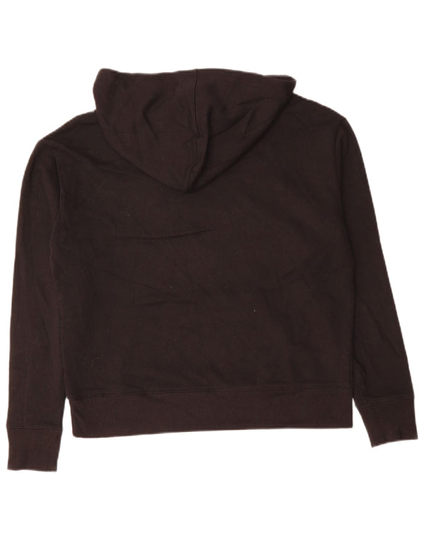 CHAMPION Suéter feminino com capuz grande e gráfico UK 6 XS algodão preto