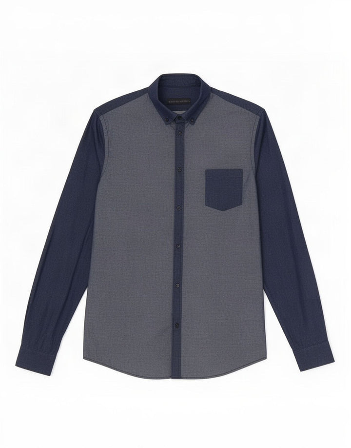 Camisa masculina Trussardi tamanho 40 algodão azul marinho médio