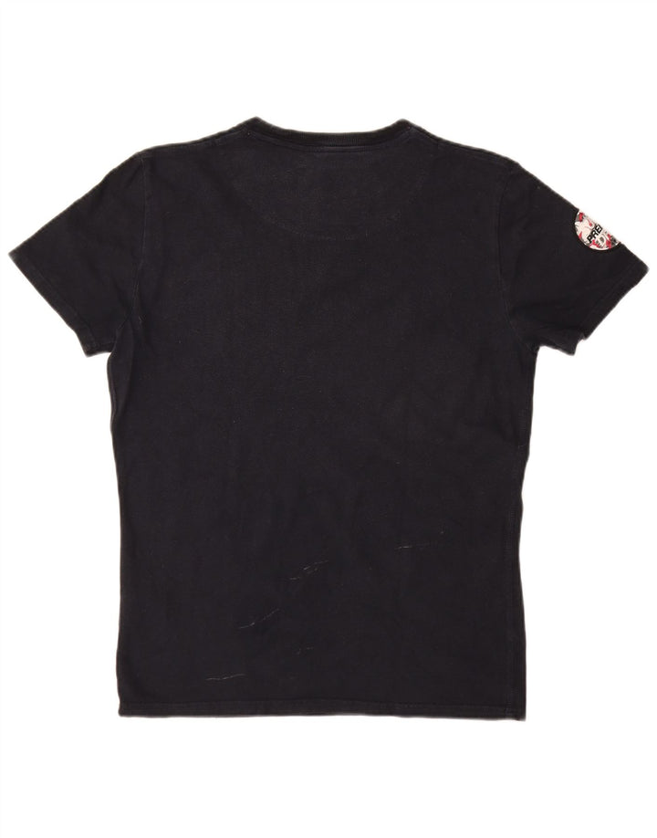 Camiseta masculina gráfica SUPERDRY Top médio algodão azul marinho
