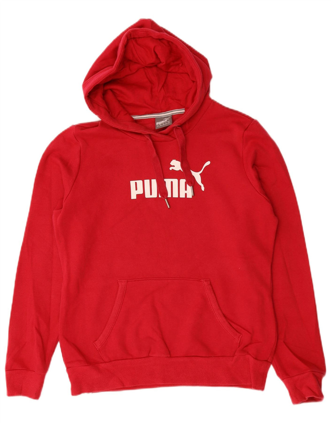 PUMA feminino gráfico moletom com capuz Reino Unido 10 pequeno algodão vermelho