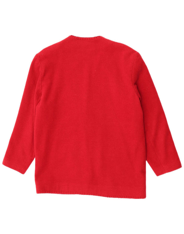 A.Wear jaqueta blazer feminina de 3 botões Reino Unido 12 lã vermelha média