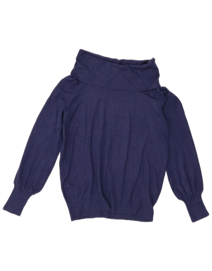 Suéter feminino Marks & Spencer com gola redonda Reino Unido 12 médio azul marinho