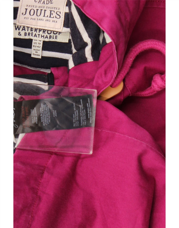 Jaqueta bomber feminina com capuz JOULES Reino Unido 14 grande algodão rosa