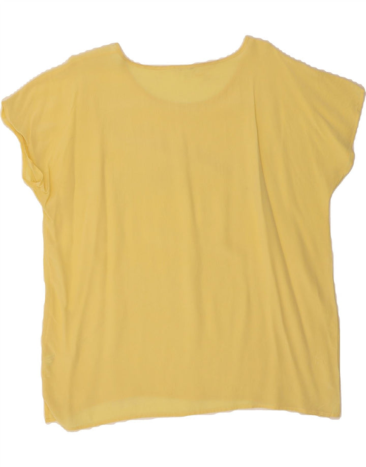 VINTAGE Womens Blouse Top IT 52 2XL Yellow Silk Vintage Vintage and Second-Hand Vintage from Messina Hembry 