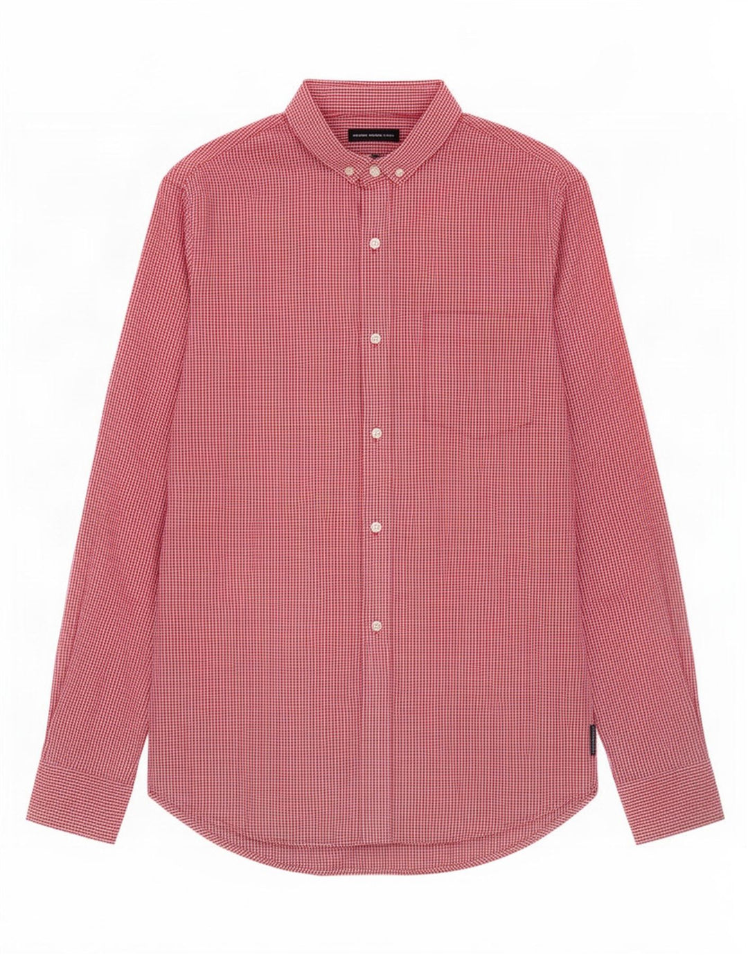 Camisa masculina French Connection pequena vermelha de algodão guingão
