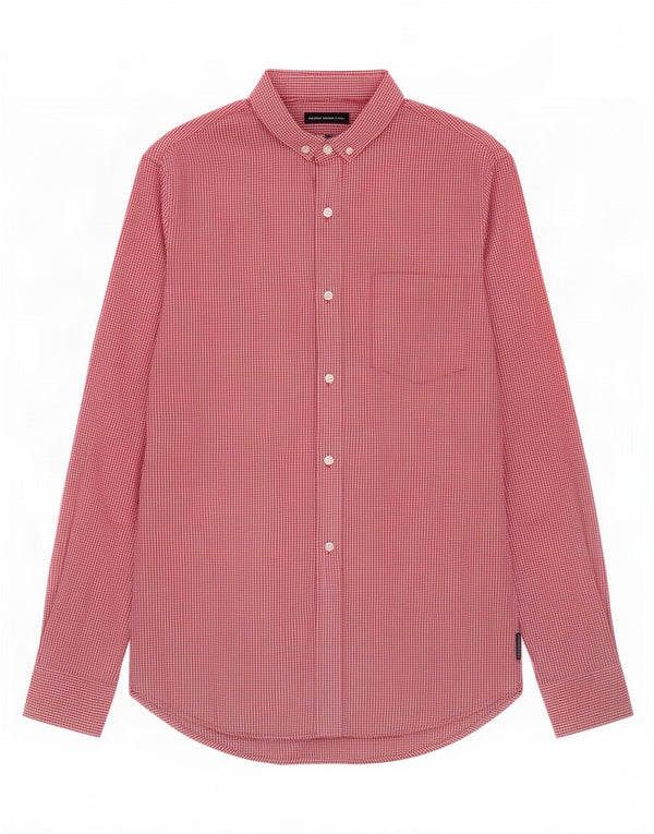 Camisa masculina French Connection pequena vermelha de algodão guingão