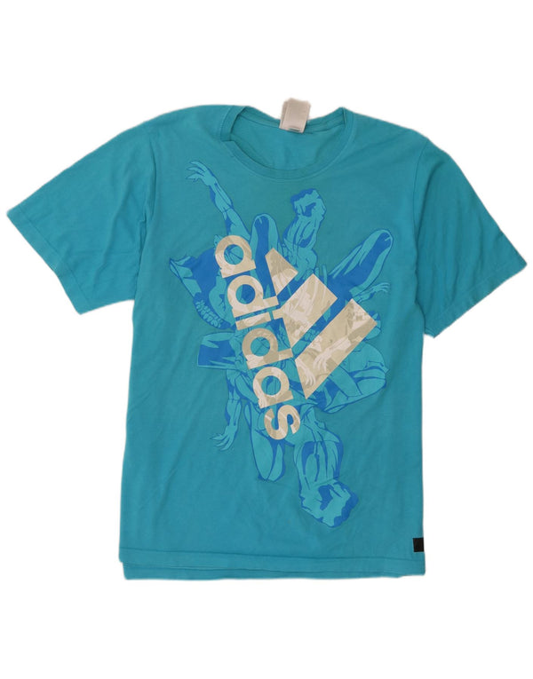 Adidas Mens Graphic T-Shirt Top XL Blue Cotton