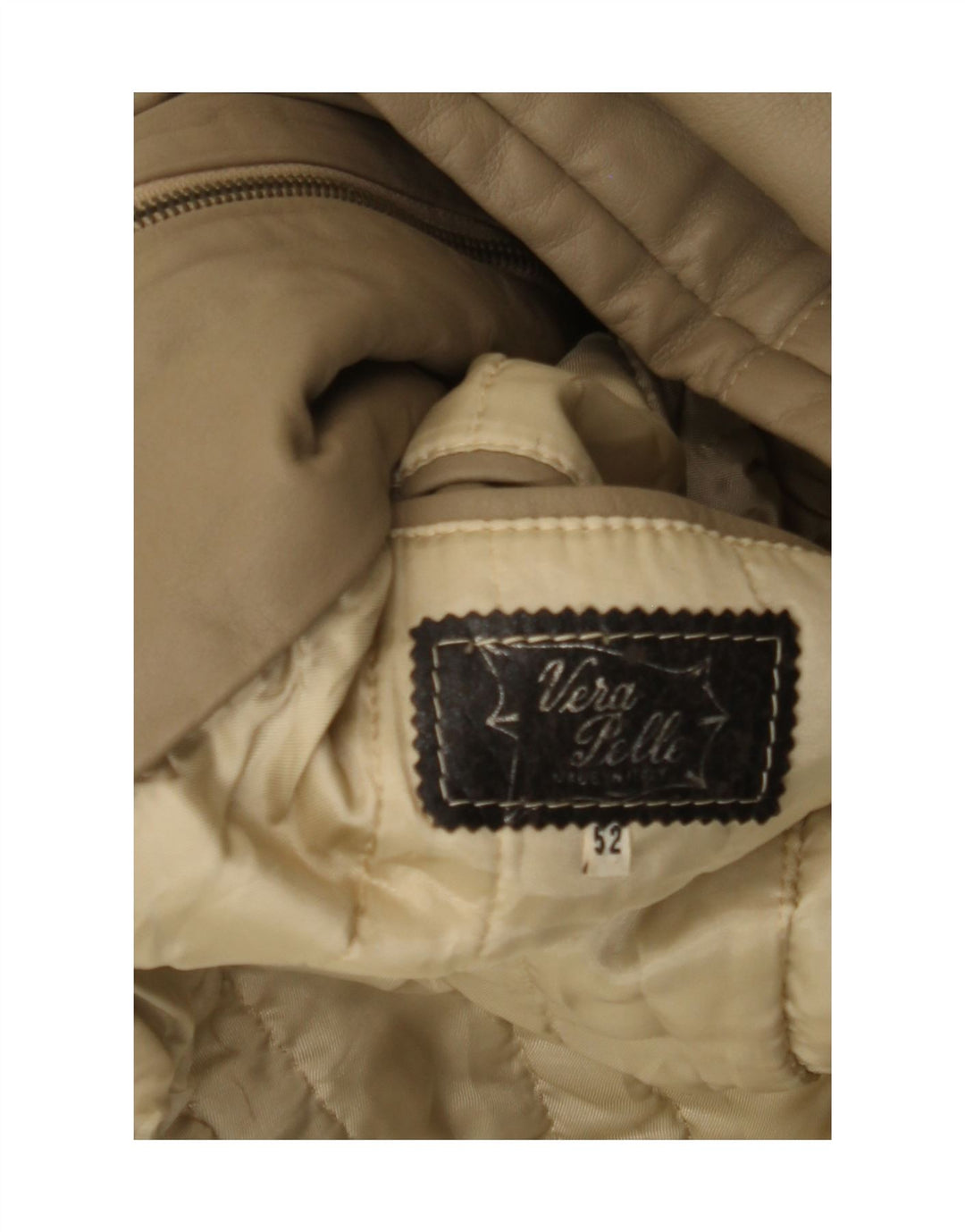Jaqueta de couro masculina VINTAGE IT 52 XL couro bege