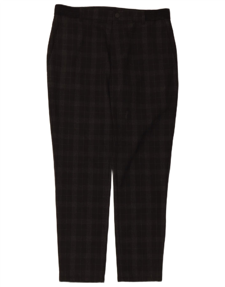 Calça Chino Cônica Masculina Zara Médio W31 L28 Xadrez Preta