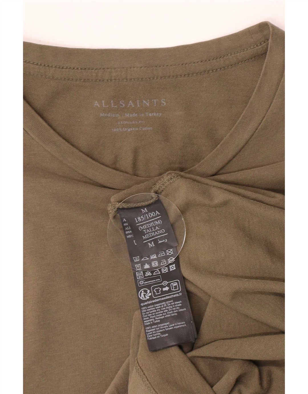 Camiseta masculina All Saints Regular Fit Top de algodão verde médio