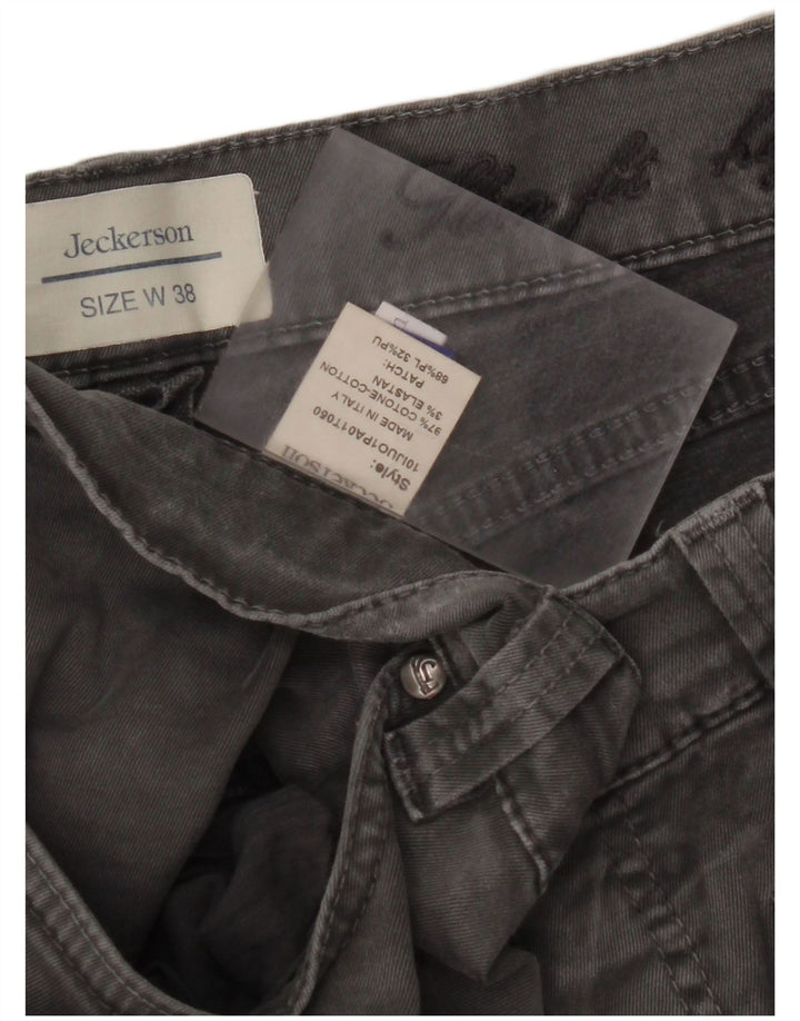 Calça casual masculina JECKERSON slim fit W38 L33 algodão cinza