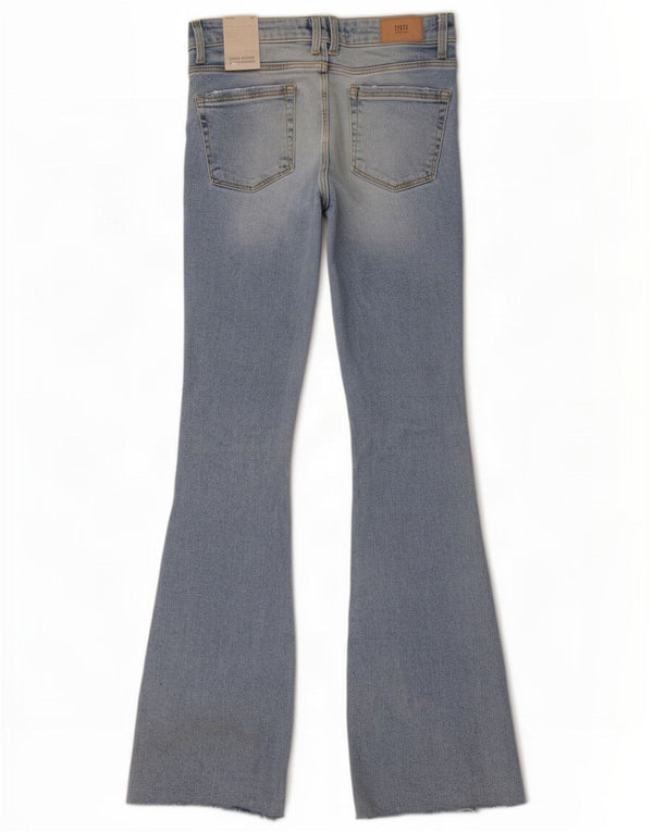 Zara Feminino Z1975 Calça Jeans Flared EU 36 XS W26 L34 Azul Algodão