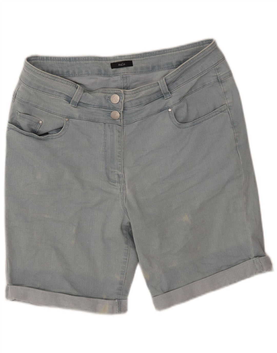 Shorts jeans feminino MAX & CO. Reino Unido 14 grande W32 algodão azul