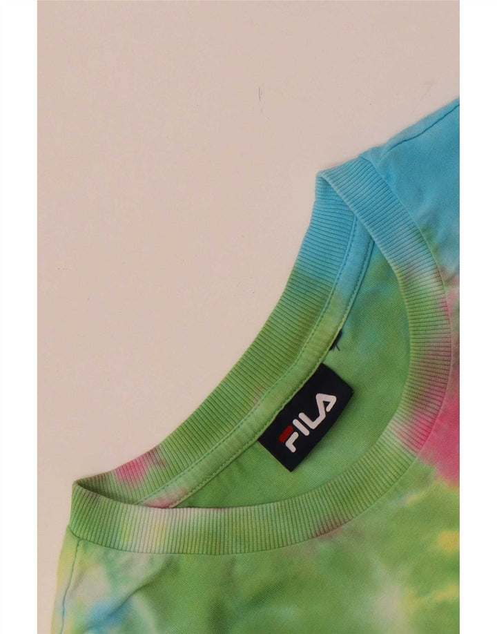 Camiseta feminina Fila UK 12 média multicolorida tie-dye